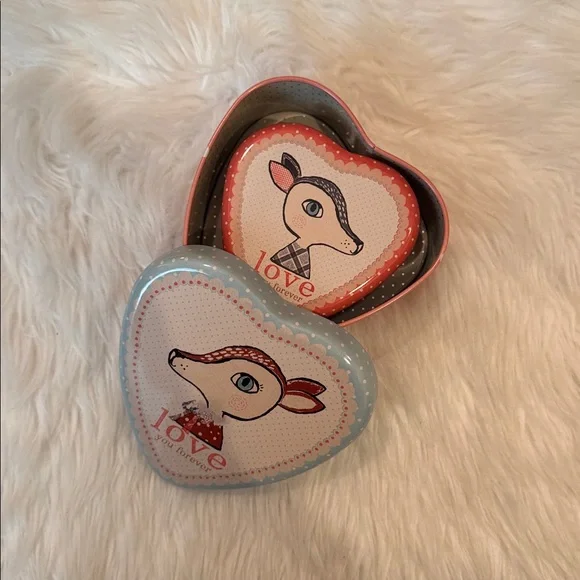 EUC Maileg Heart-Shaped Tin Boxes with Deer Design! - Picture 7 of 9
